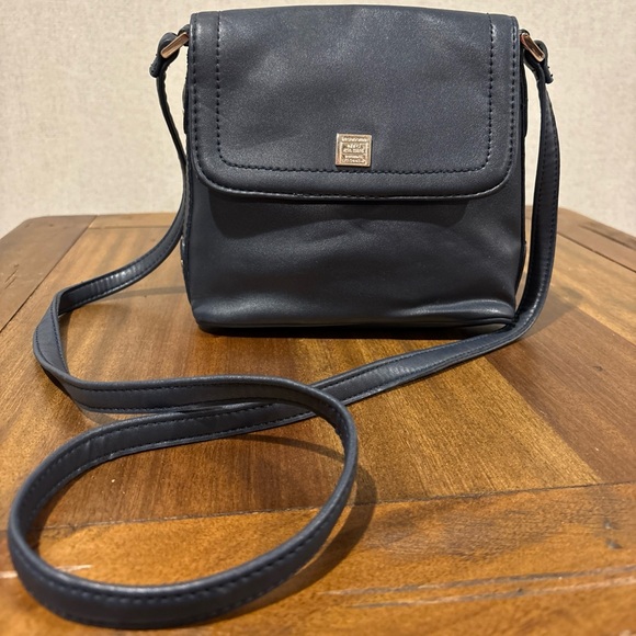 Liz Claiborne Vintage Navy Leather Crossbody Bag - Picture 1 of 9